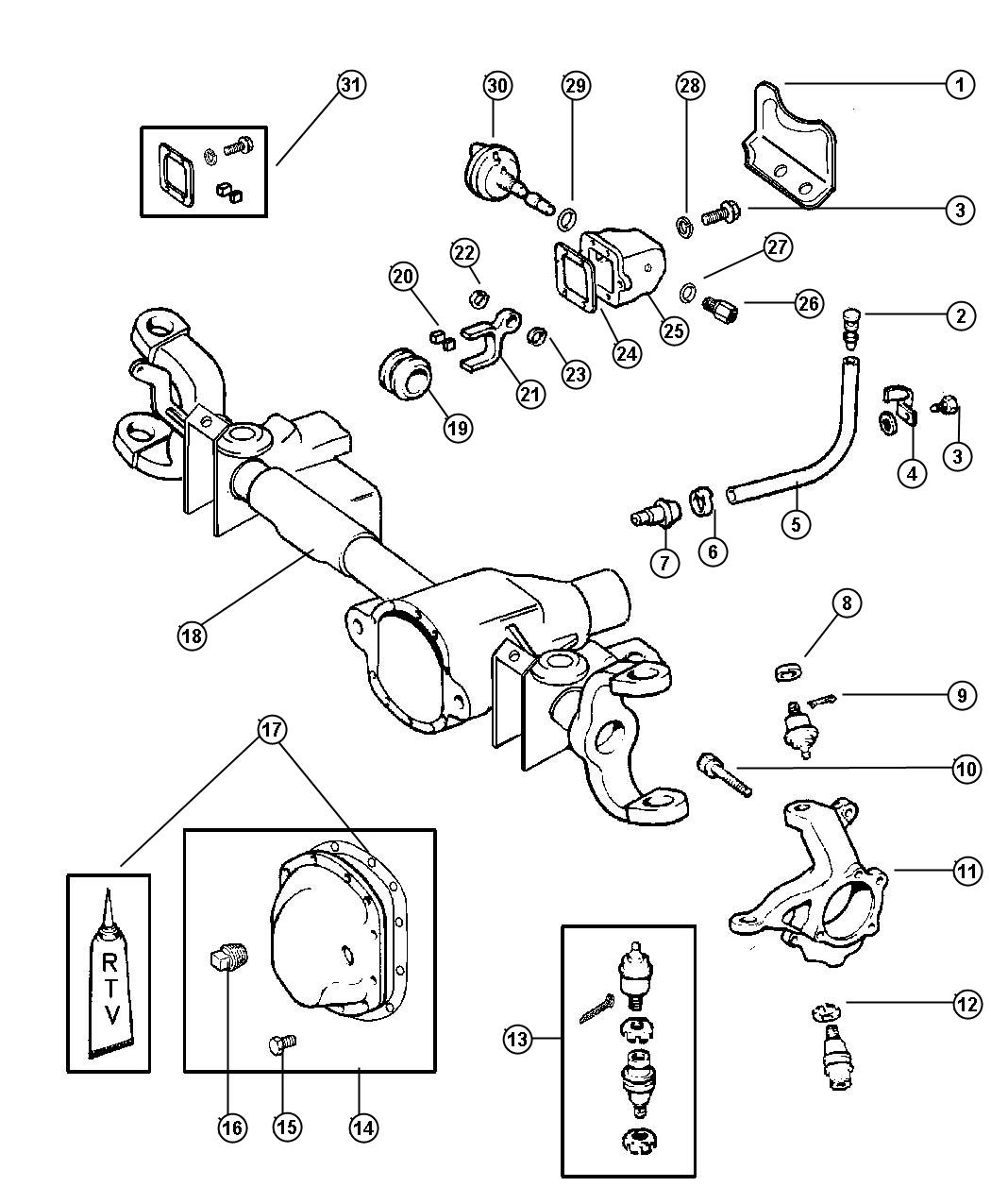 Dodge Ram 1500 Gasket Axle Disconnect Housing 04137732 Chrysler