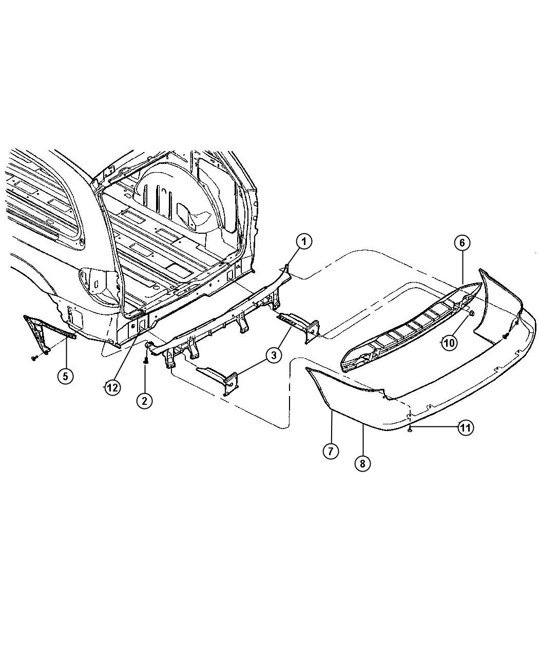 Dodge Grand Caravan Reinforcement Rear Bumper 05114358AA Chrysler