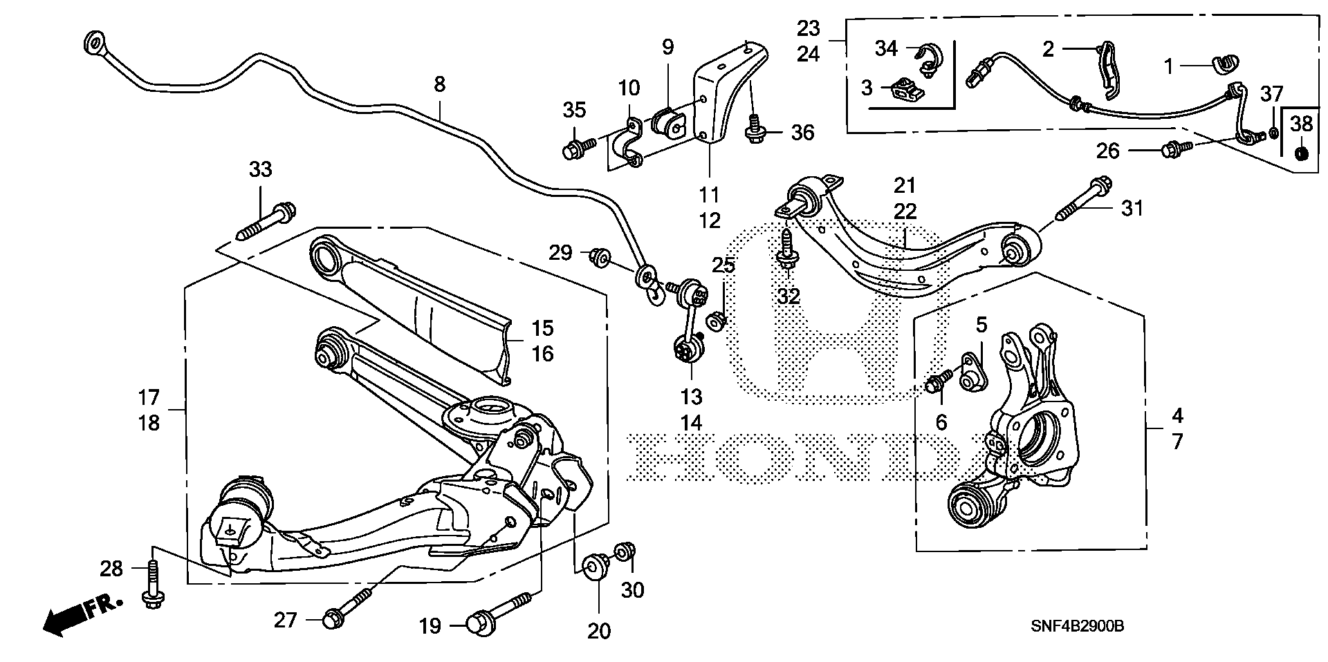 Honda Civic Knuckle L Rr Arm Lower Rear Steering Snc J