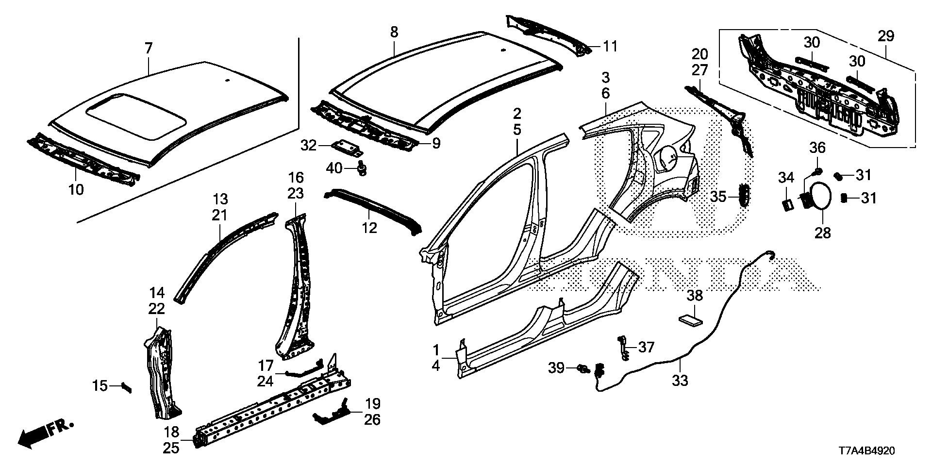 Honda Hr V Rail Fr Roof Body Outer Rear T M H Zz Honda