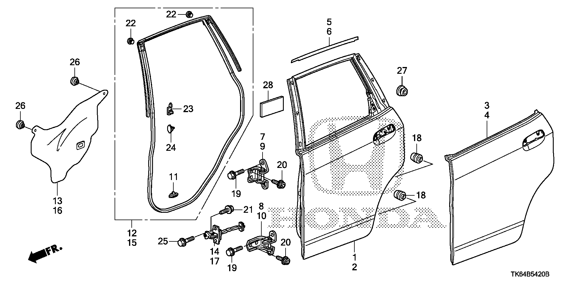 Honda Fit Seal R Rr Door Hole Tk A Honda Wholesale