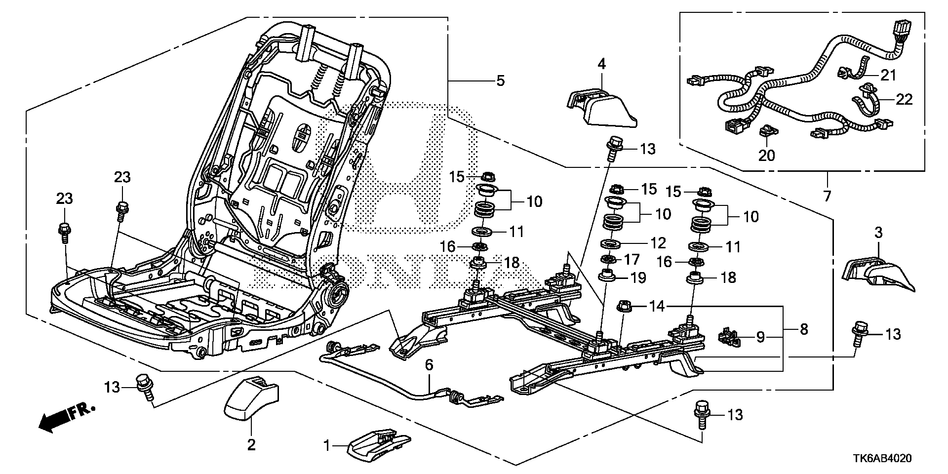 Honda Fit Frame R Fr Seat Front Ka Kc Body Tk A