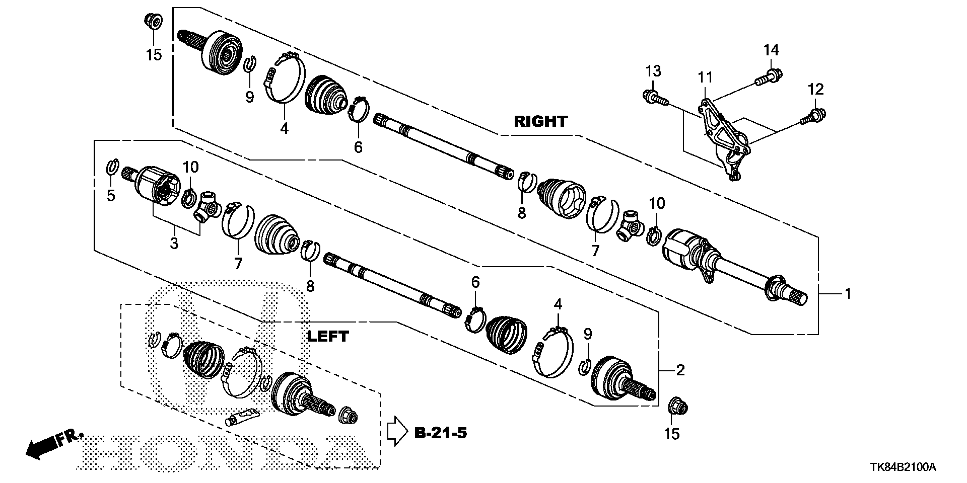 2023 Honda Civic Liftback TYPER NON BSI Joint Inboard Driveshaft