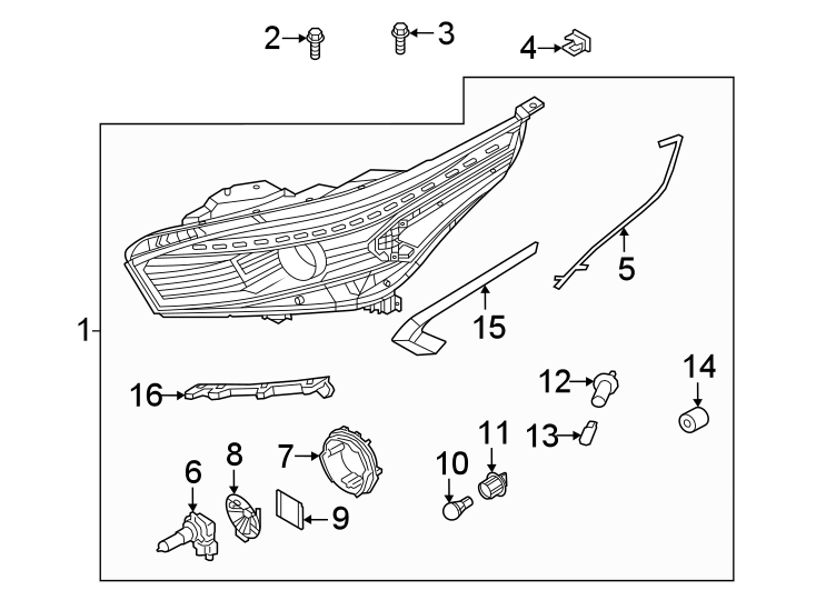 2019 Kia Forte Garnish Head Lamp No Headlight Assembly 92137M7500