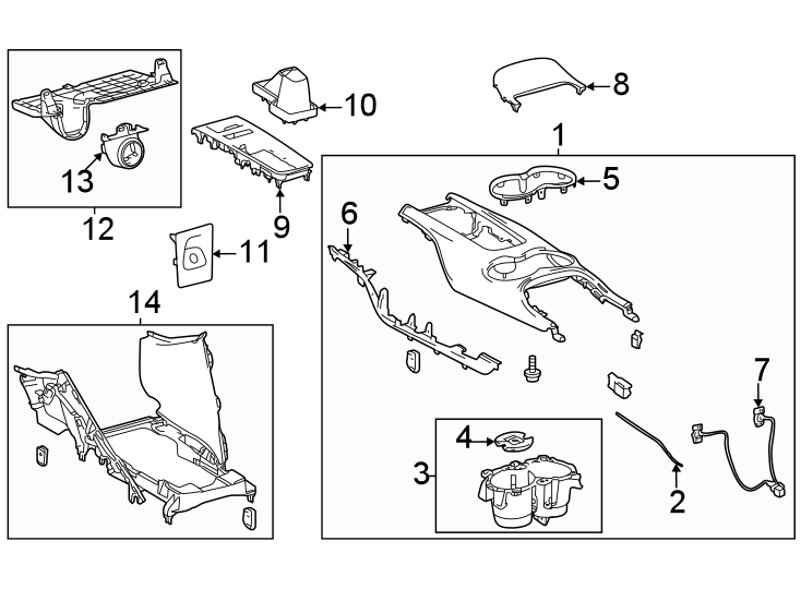 Toyota Venza Box Sub Assembly Console Upper Upper B