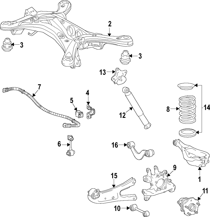 Toyota Highlander Suspension Shock Absorber Rear E