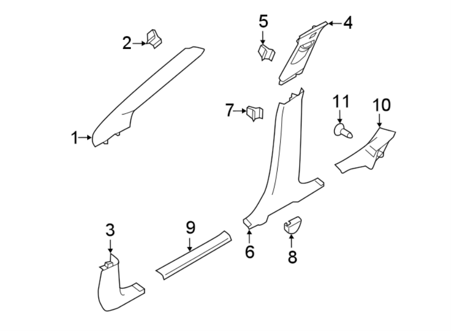 Ford Focus Body B Pillar Trim Panel Cap Upper Lower G1EZ5431056AA