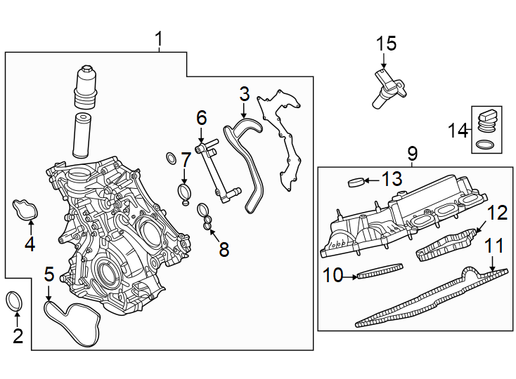 Ford Bronco Engine Timing Cover Front Liter Ml Z C