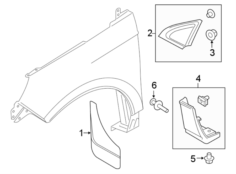 Ford Edge Fender Molding Lower 2015 18 Black FT4Z5810177AB Mid