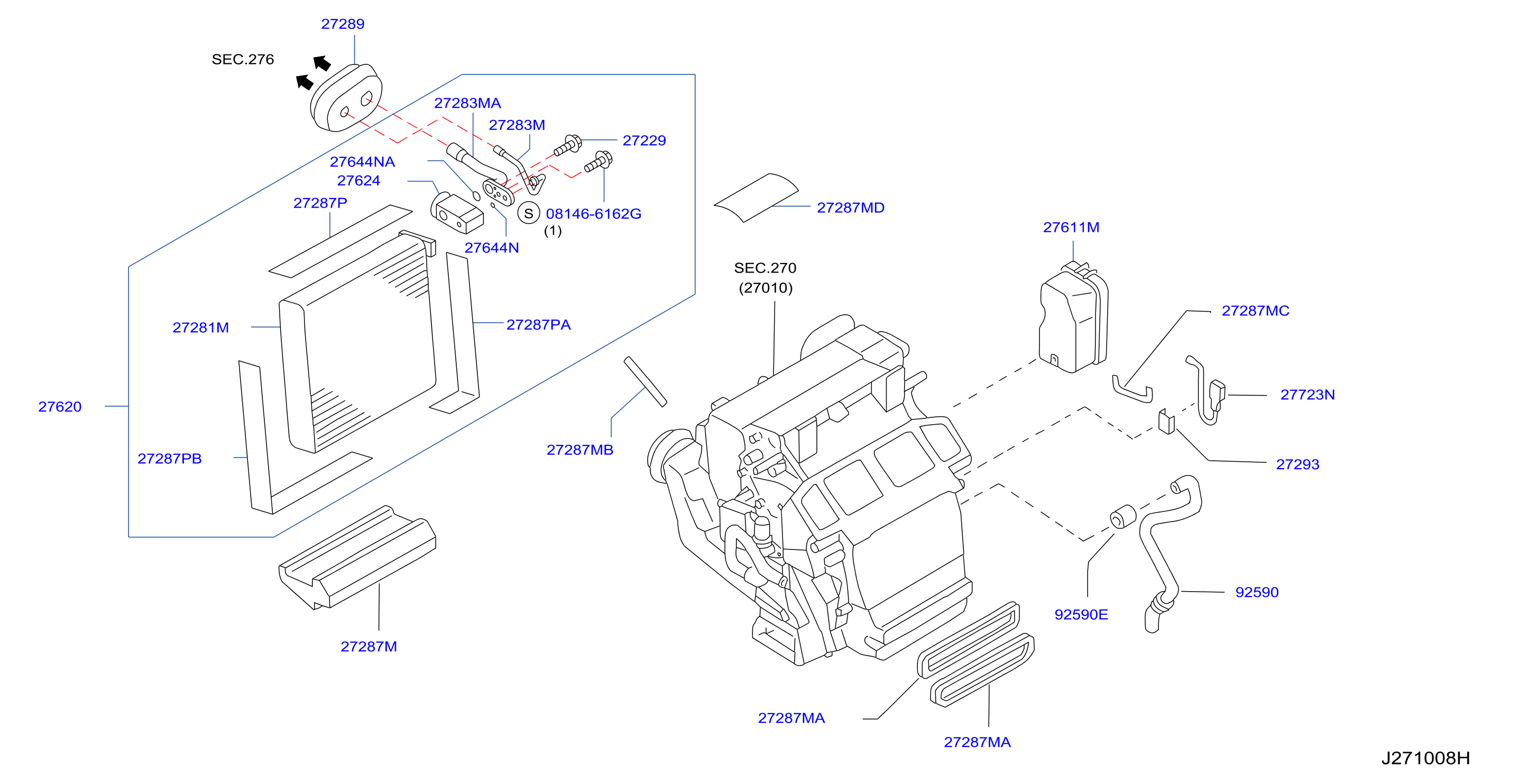 Infiniti G L V At Wd Std A C Evaporator Core Front