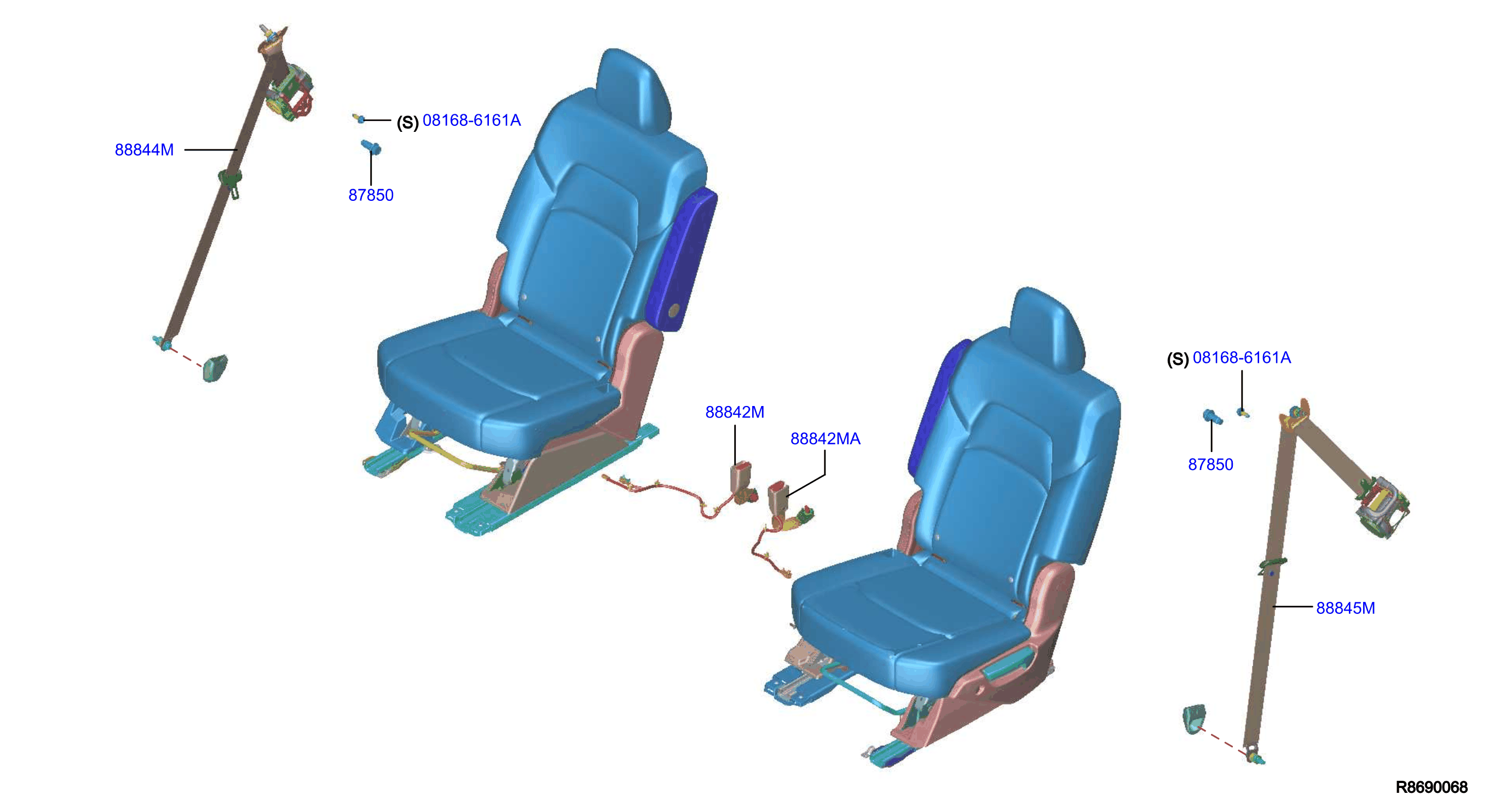 Infiniti Qx Sensory Seat Belt Receptacle Rear Ta A