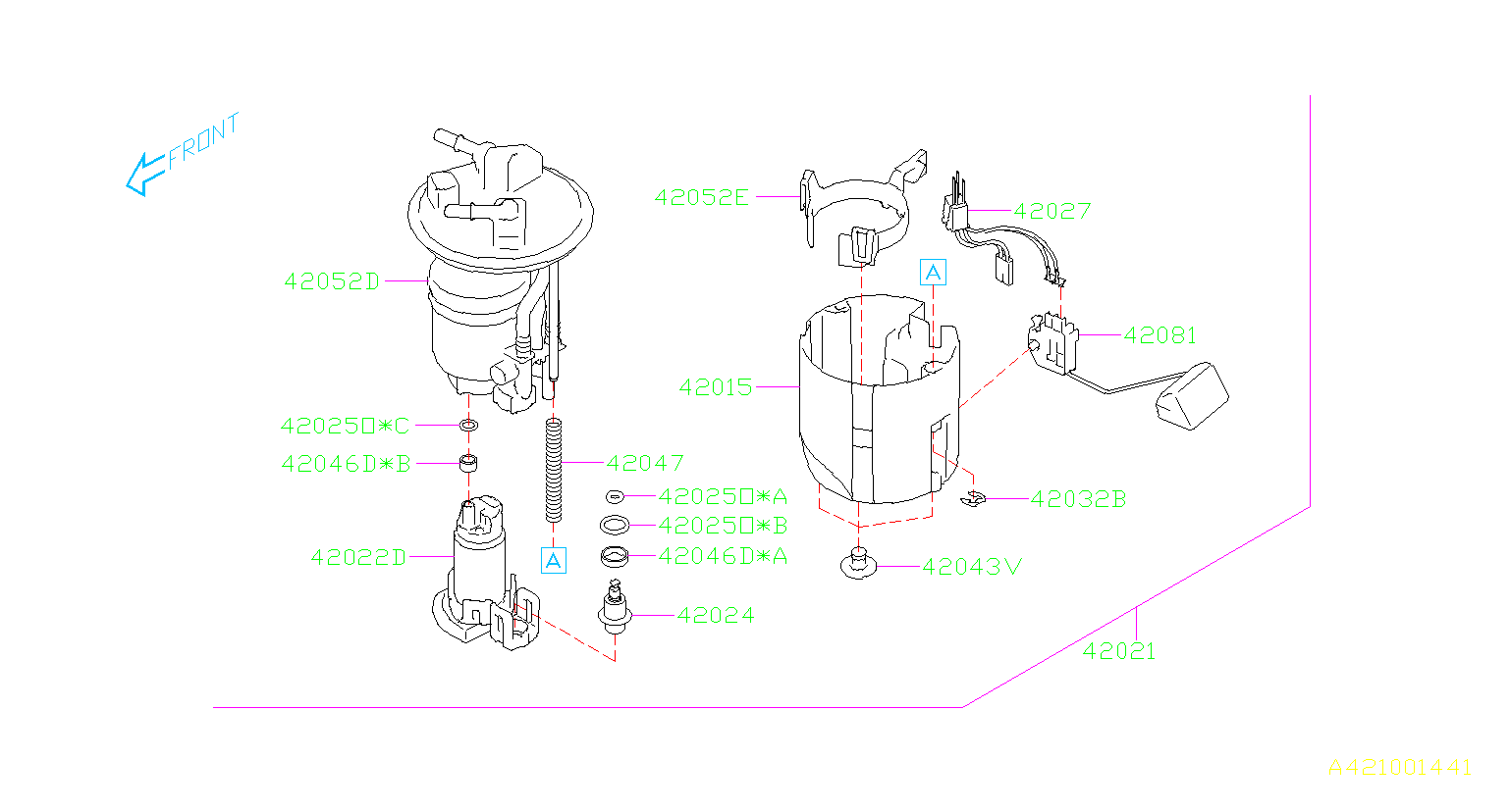 2023 Subaru Outback Bracket Complete Pump Filter Fuel Pump Quantity