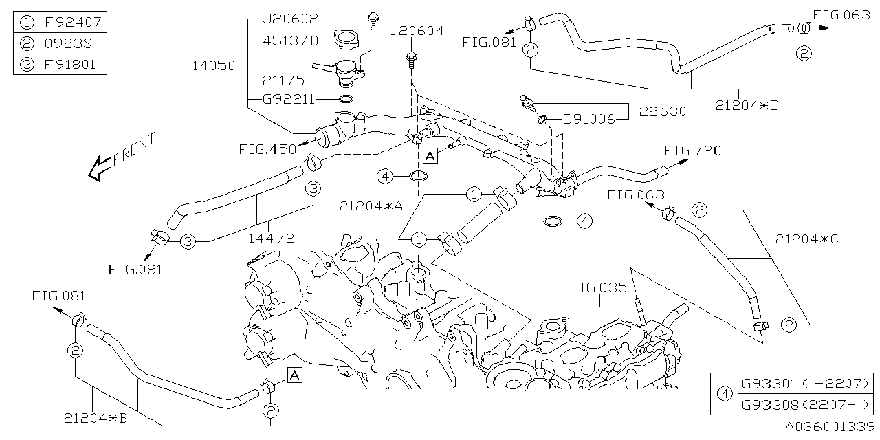 2023 Subaru Outback Temperature Sensor Air Charge Engine Coolant