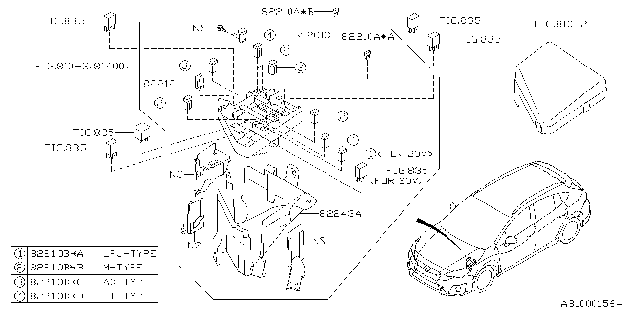 Subaru Crosstrek Multi Purpose Fuse Fuse Main SLOW Blower