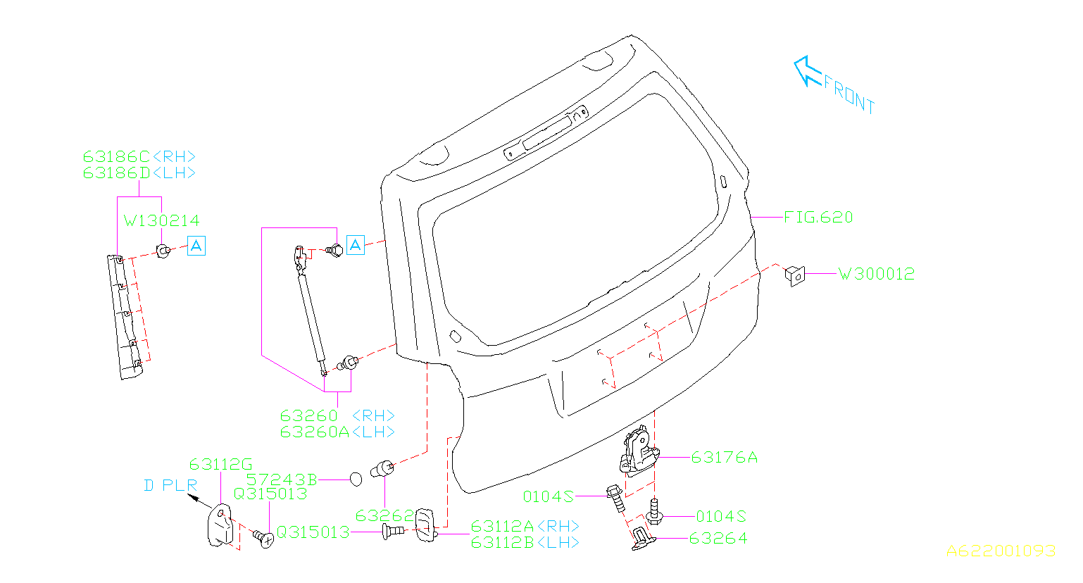 Subaru Impreza Latch And Actuator Tailgate Gate Rear Ccc