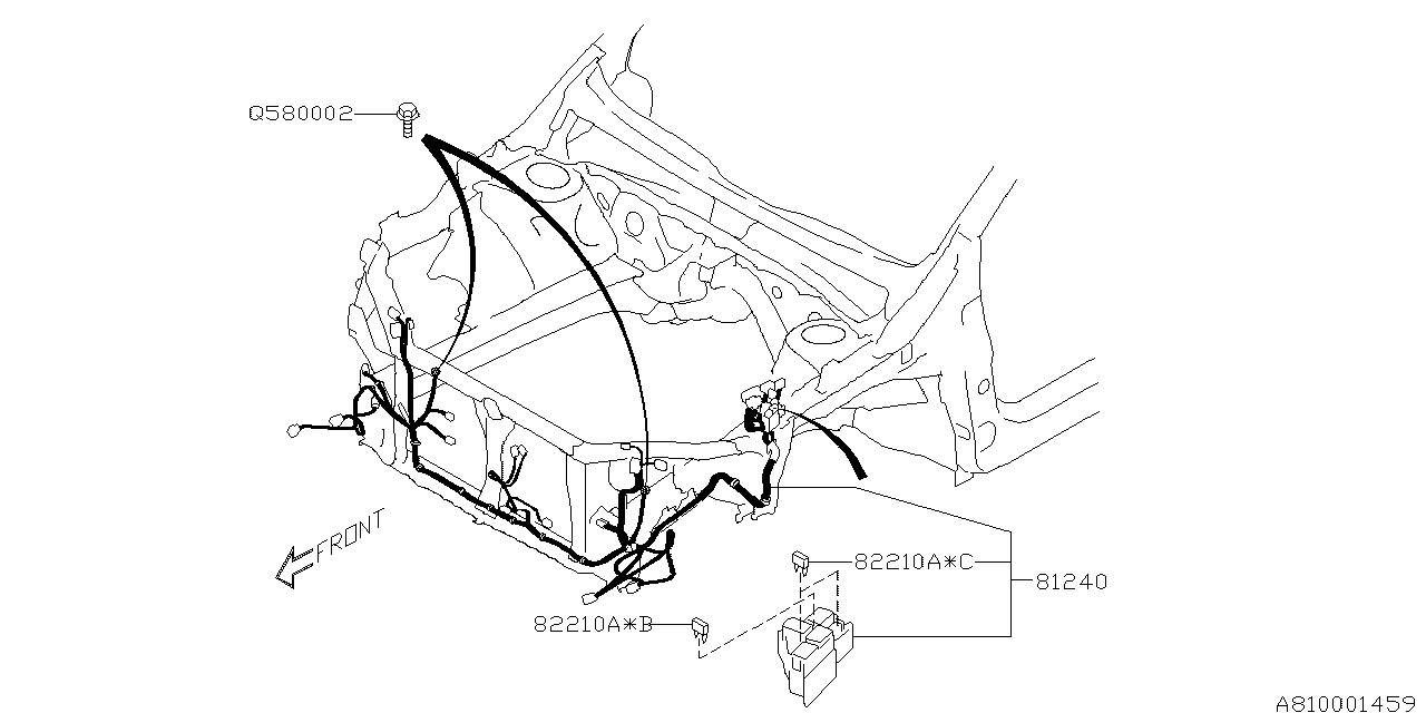 Subaru Crosstrek Wiring Harness Front Electrical MAIN 81200VA840