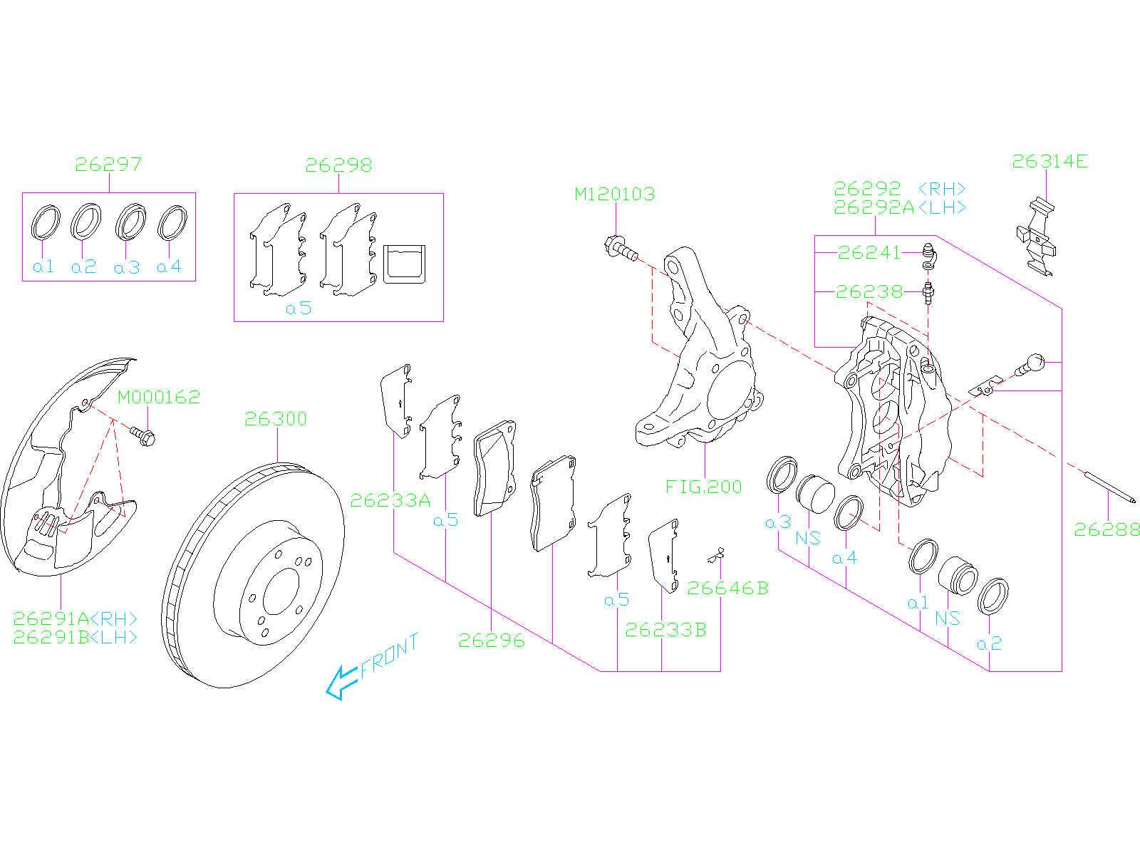 Sg Disc Brake Pad Set Front Genuine Subaru Part