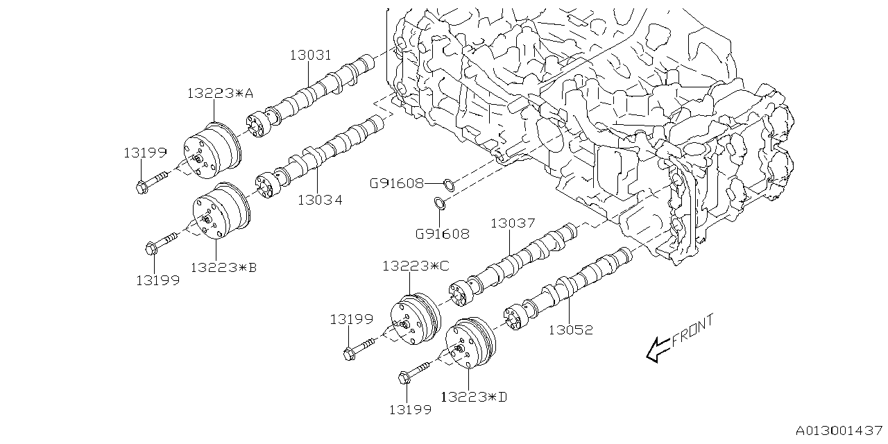 Subaru Baja Base Engine Camshaft Camshaft Complete Interior Intake