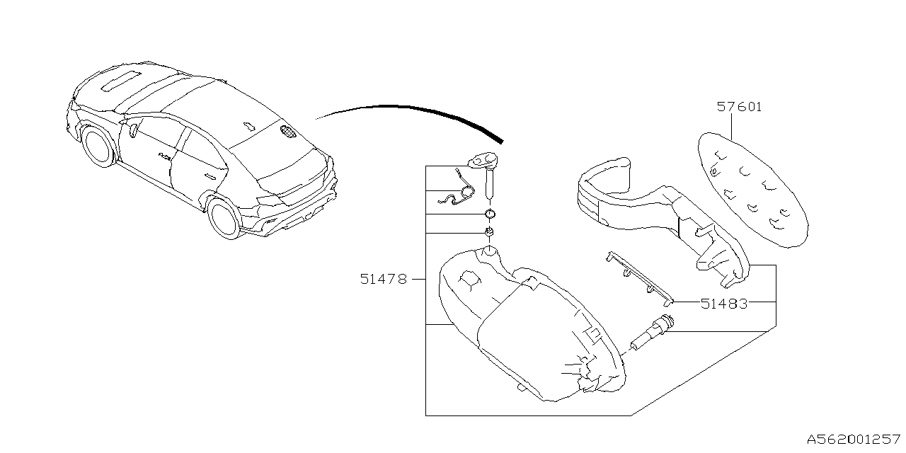 Subaru Crosstrek Fuel Filler Neck SAUCER Complete SEDAN Body TRUNK