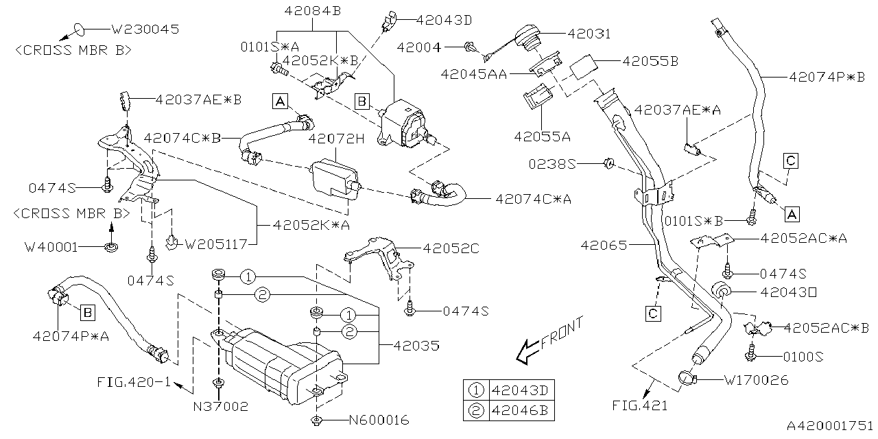 Subaru Legacy Evaporative Emissions System Lines Tube Drain Tube