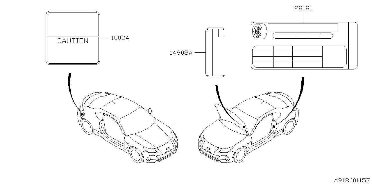 14808AJ870 Label Emission Control Label Emissions JU Emission Label