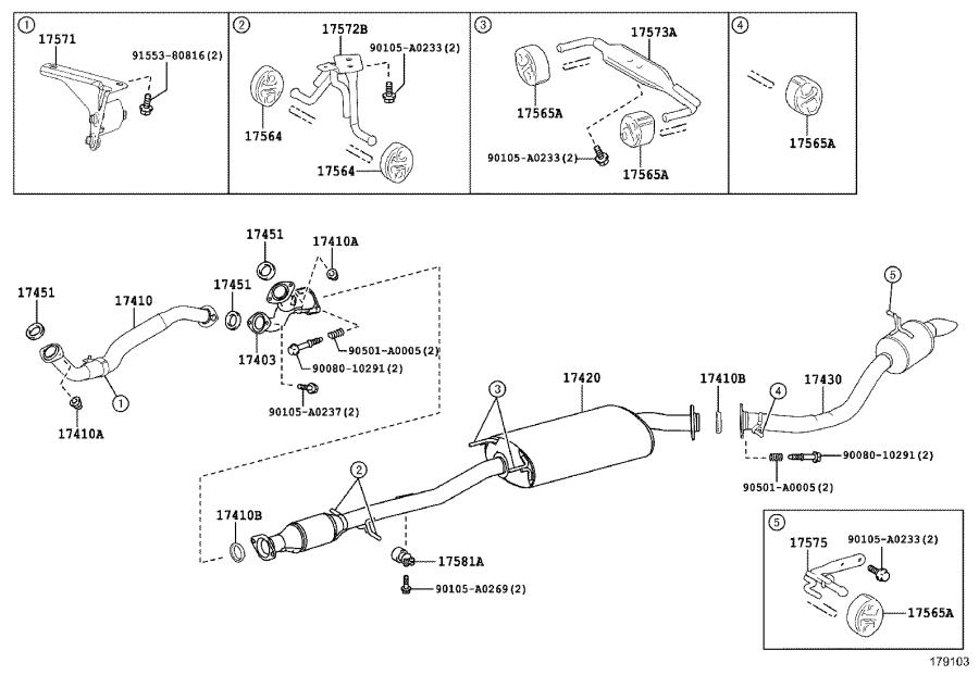 Lexus RX 350 Catalytic Converter EXHAUST Engine 174200P600