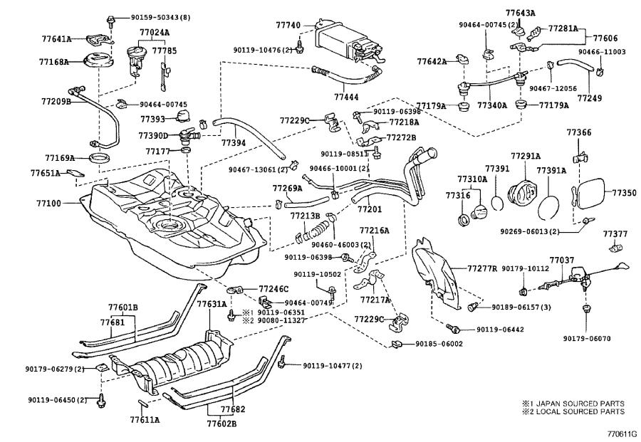 Lexus Es Tube Fuel Tank To Canister Interior Body