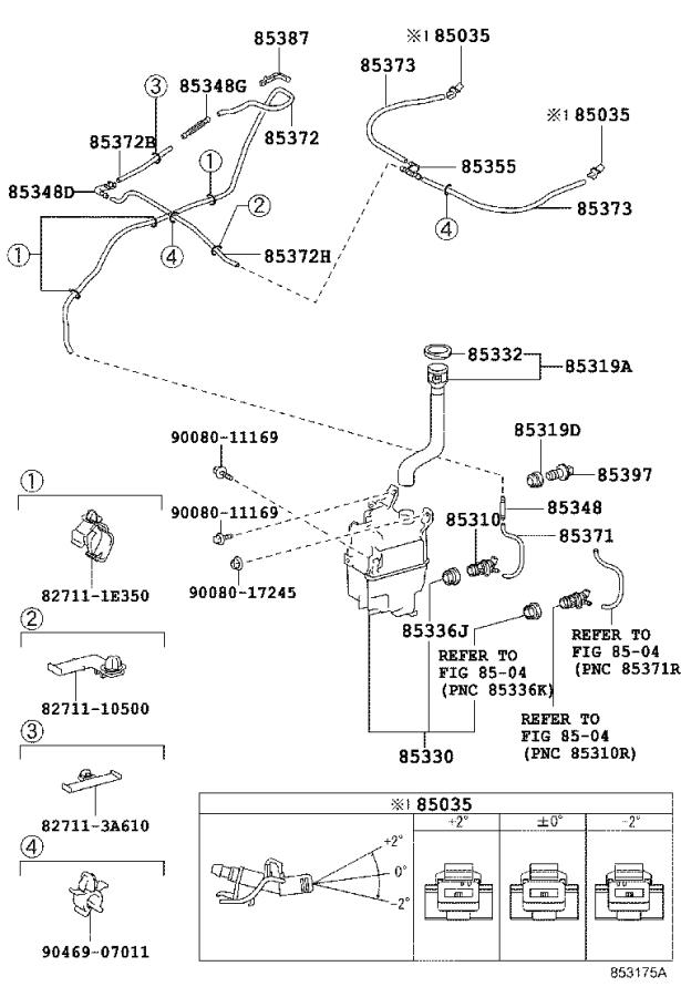 Lexus RX 350 Windshield Washer Pump WASHER WINDSHIELD WASHER