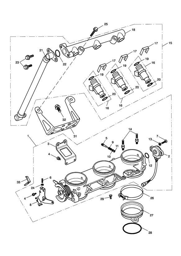 Triumph Sprint Fuel Rail Assembly Injectors System T