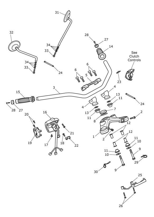 Triumph Bonneville Speedmaster Nut Upper M Domed Handlebars