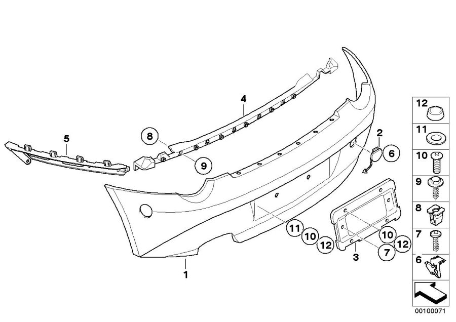 Diagram Trim cover, rear for your 2007 BMW 328xi   