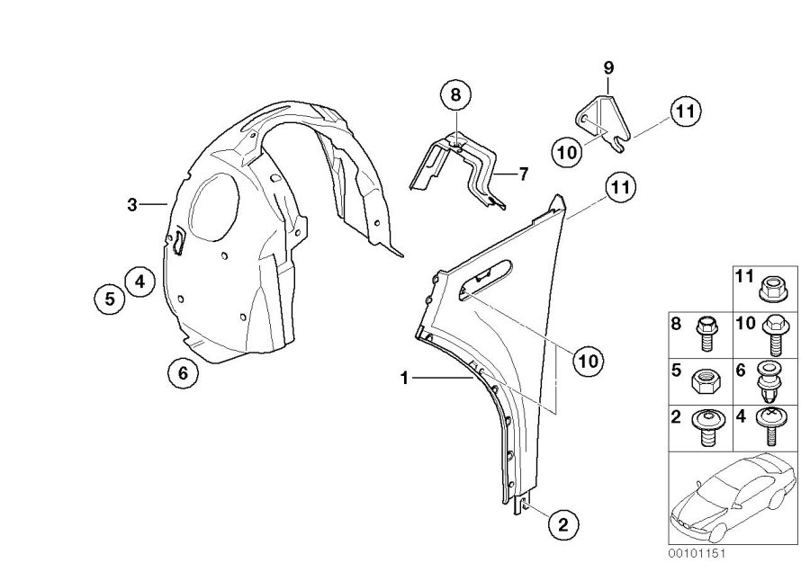 Diagram Front side panel for your MINI