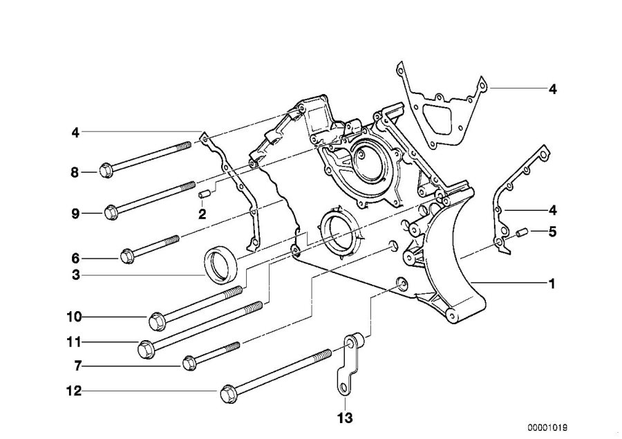 Diagram LOWER TIMING CASE for your 2016 BMW 535i   