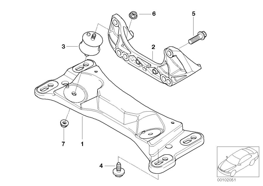 Diagram Gearbox mounting for your 2001 BMW 330Ci Convertible  