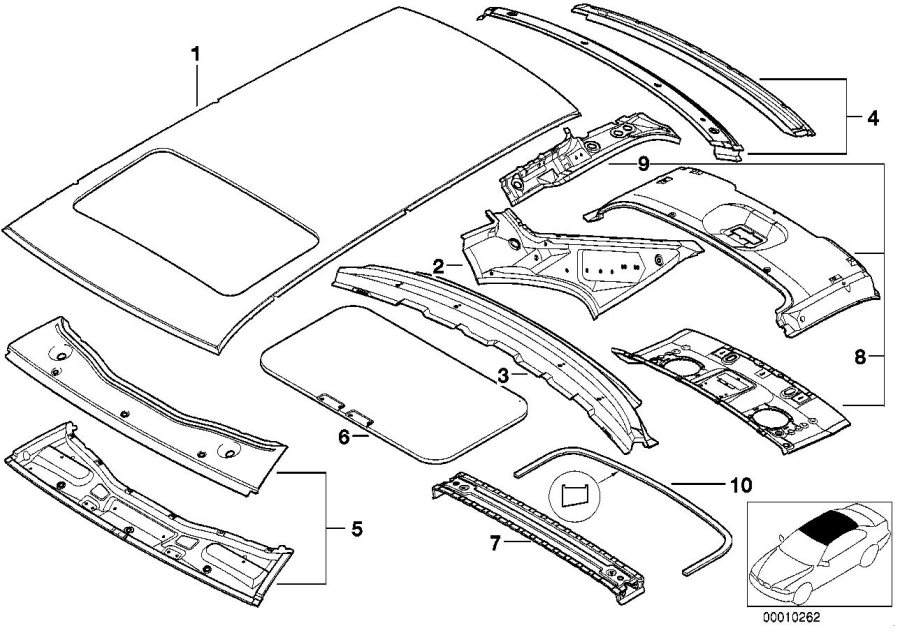 Diagram Roof for your 2015 BMW M6   