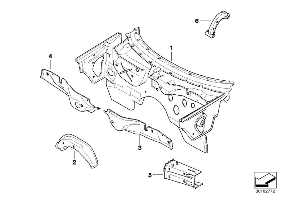 Diagram Splash wall parts for your 2015 BMW M6   