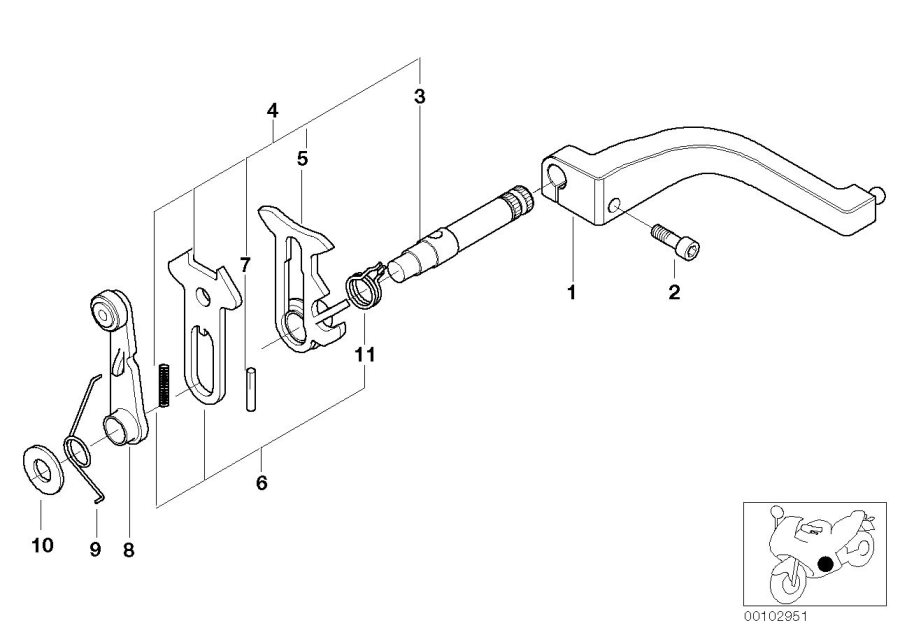 Diagram 6-SPEED transmission shift components for your 2000 BMW R1150GS   