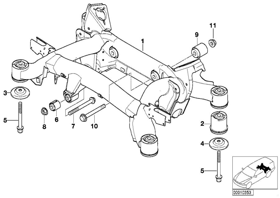 Diagram Rear axle carrier for your 2014 BMW M6   