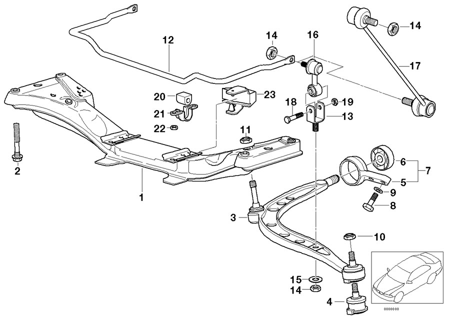 Diagram Front axle SUPPORT/WISHBONE/STABILIZER for your 2006 BMW M6   