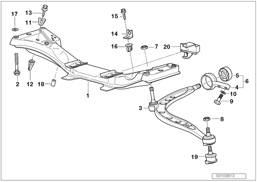 Diagram Front axle SUPPORT/WISHBONE for your 2010 BMW M6   