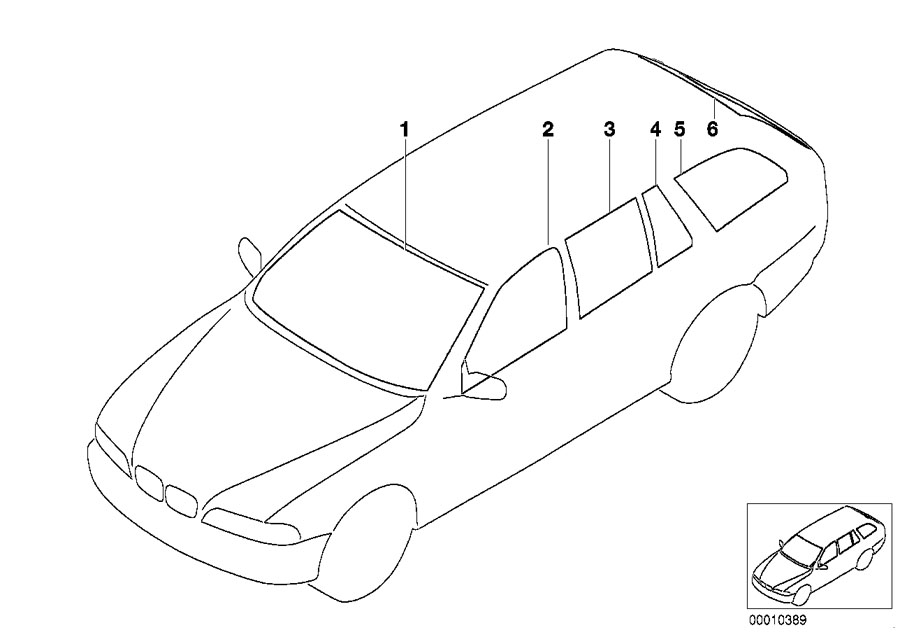 Diagram Glazing for your 1995 BMW 530i   