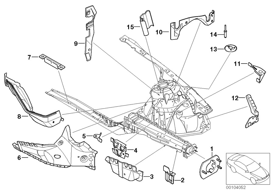 Diagram Front body bracket left for your BMW