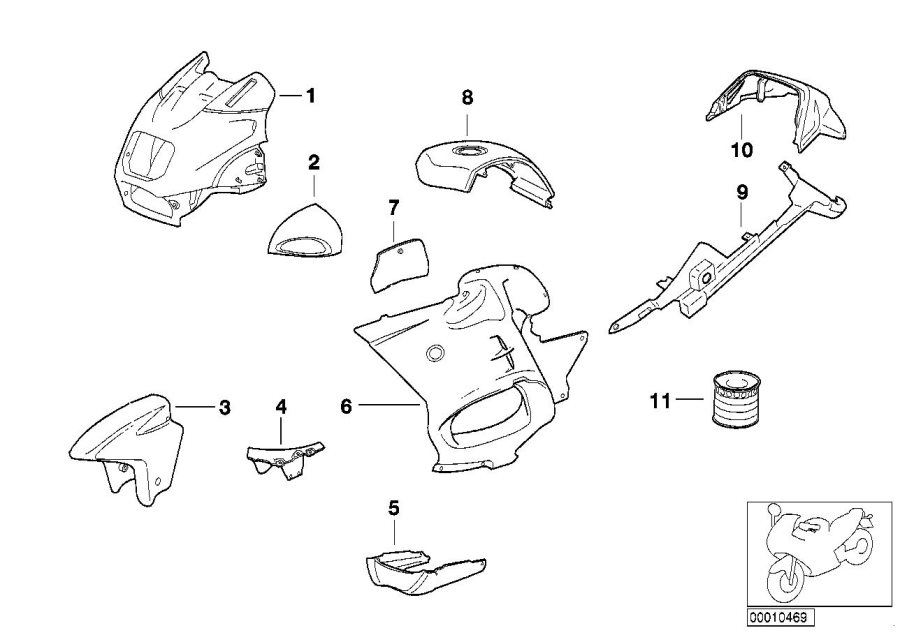 Diagram Painted parts 752 Alpinweiss/Minzgrün for your 2014 BMW R1200RT   