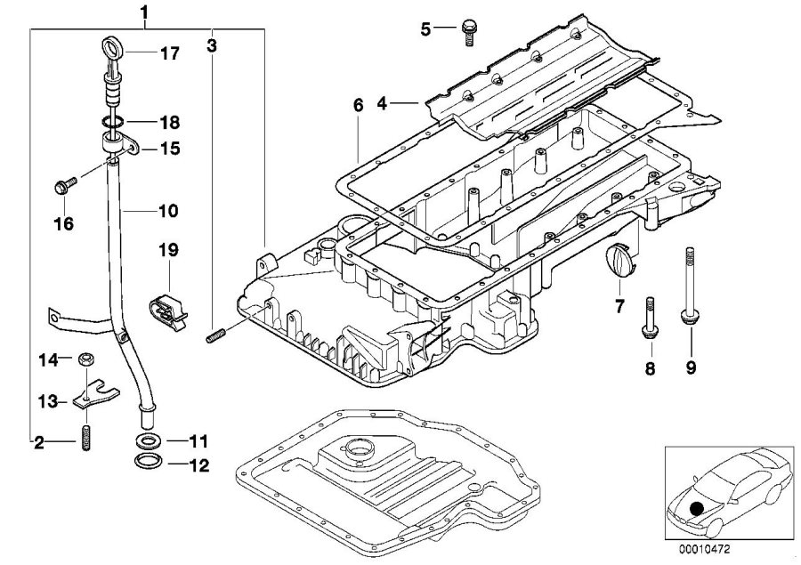 Diagram OIL PAN/OIL LEVEL INDICATOR for your 2016 BMW 650i Automatic Convertible 