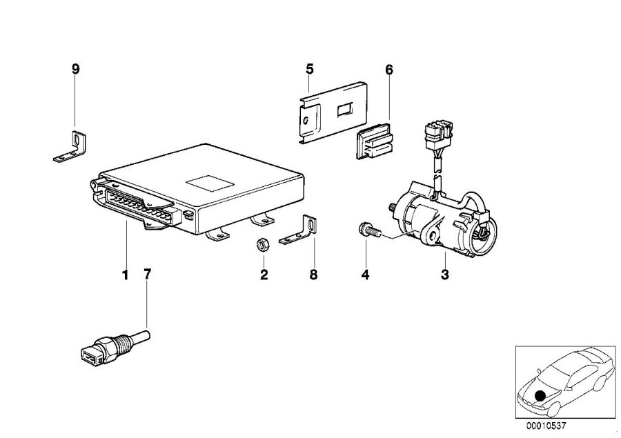 Diagram Control unit EML for your 1980 BMW 320i   