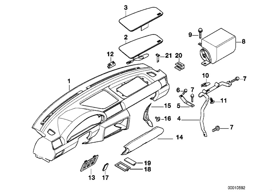 Diagram DASHBOARD COVERING/PASSENGER"S AIRBAG for your 2016 BMW 328i   