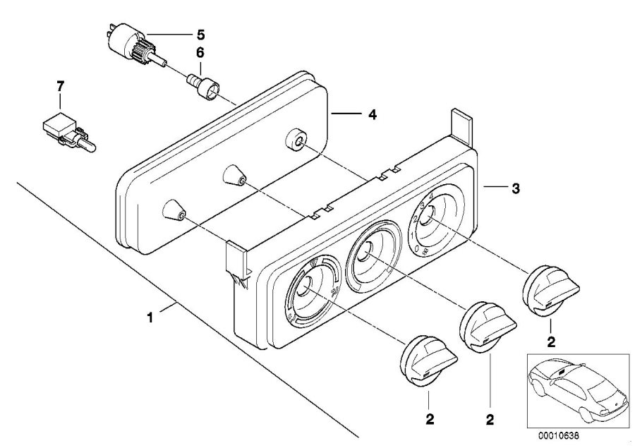 Diagram HEATING/AIR conditioner actuation for your 2001 BMW Z3   