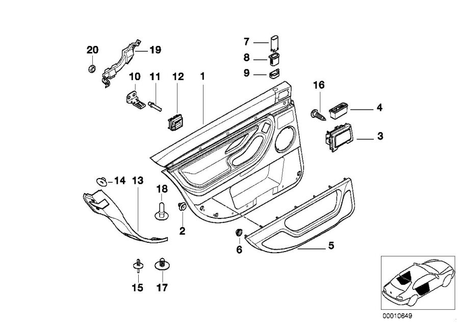 Diagram Door trim panel, rear, side airbag for your 2008 BMW X6   