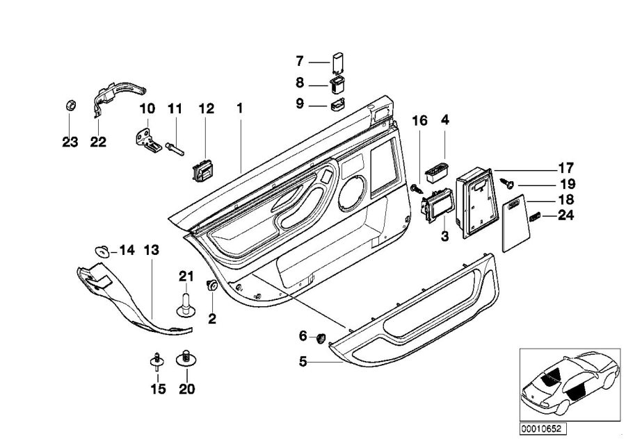 Le diagramme Revêt.de porte arr,airbag latéral/longue pour votre BMW