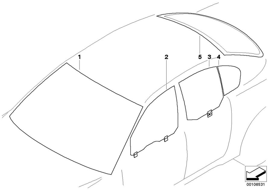 Diagram Glazing for your 2016 BMW 535i   